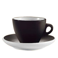 CAC E-75-BLK Venice 7.5 oz. Black Cup with 5 7/8" Saucer - 36/Case