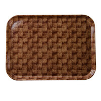 Cambro 14" x 18" Rectangular Dark Basketweave Customizable Fiberglass Camtray 1418301 - 12/Case