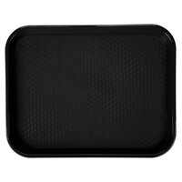 GET FT-18-BK Black 17 1/2" x 14" Customizable Polypropylene Fast Food Tray - 12/Case