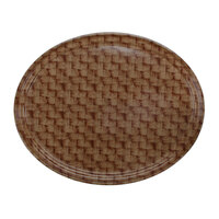 Cambro 2700301 22" x 26 7/8" Oval Dark Basketweave Fiberglass Camtray - 6/Case