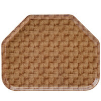 Cambro 1418TR301 14" x 18" Trapezoid Dark Basketweave Customizable Fiberglass Camtray - 12/Case