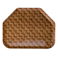 Cambro 1520TR301 14 9/16" x 19 1/2" Trapezoid Dark Basketweave Customizable Fiberglass Camtray - 12/Case