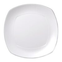 Elite Global Solutions D3111L Viva 10 3/8" White Square Plate with Black Trim - 6/Case