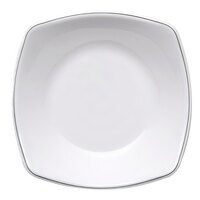 Elite Global Solutions SB5075L Viva 40 oz. White Curved Square Bowl with Black Trim - 6/Case