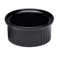 Elite Global Solutions R1 Melamine Ramekins 1 oz. Black Fluted Melamine Ramekin - 6/Case