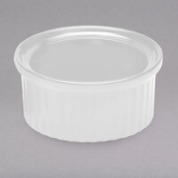 Elite Global Solutions R4 Melamine Ramekins 4 oz. White Fluted Melamine Ramekin - 6/Case