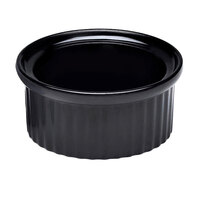 Elite Global Solutions R2 Melamine Ramekins 2 oz. Black Fluted Melamine Ramekin - 6/Case