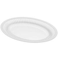 Elite Global Solutions M1713OVNW Venetian Display White 17" x 13" Oval Beaded Edge Platter