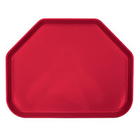 Cambro 1422TR221 14" x 22" Trapezoid Ever Red Customizable Fiberglass Camtray - 12/Case