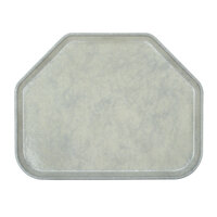 Cambro 1422TR531 14" x 22" Trapezoid Galaxy Silver Antique Parchment Customizable Fiberglass Camtray - 12/Case