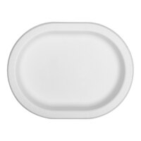 Creative Converting 372602 12" x 10" White Oval Paper Platter - 96/Case