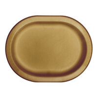 Creative Converting 372608 12" x 10" Glittering Gold Oval Paper Platter - 96/Case