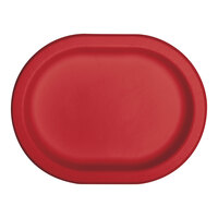 Creative Converting 372604 12" x 10" Classic Red Oval Paper Platter - 96/Case