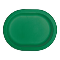 Creative Converting 372600 12" x 10" Emerald Green Oval Paper Platter - 96/Case