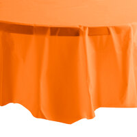 Creative Converting 703282 82" Sunkissed Orange OctyRound Disposable Plastic Table Cover - 12/Case