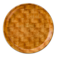 Cambro 1950302 19 1/2" Low Profile Round Light Basketweave Customizable Fiberglass Camtray - 12/Case