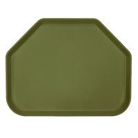 Cambro 1422TR428 14" x 22" Trapezoid Olive Green Customizable Fiberglass Camtray - 12/Case