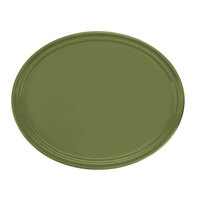 Cambro 2500428 19 1/4" x 24" Oval Olive Green Fiberglass Camtray - 6/Case