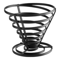 American Metalcraft FCD2 Flat Coil Wrought Iron Cone Basket - 7" x 6"