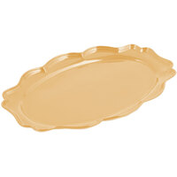 Bon Chef 2027 Queen Anne 12 1/2" x 16" Ginger Sandstone Finish Cast Aluminum Oval Platter