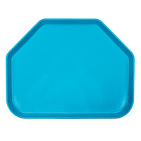 Cambro 1520TR518 14 9/16" x 19 1/2" Trapezoid Robin Egg Blue Customizable Fiberglass Camtray - 12/Case