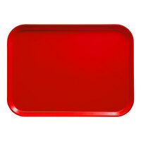 Cambro 57510 4 15/16" x 6 15/16" Rectangular Signal Red Customizable Fiberglass Camtray - 12/Case