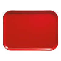 Cambro 3046510 11 13/16" x 18 1/8" (30 x 46 cm) Rectangular Metric Signal Red Fiberglass Camtray - 12/Case