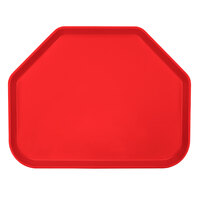 Cambro 1520TR510 14 9/16" x 19 1/2" Trapezoid Signal Red Customizable Fiberglass Camtray - 12/Case