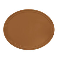 Cambro 2500508 19 1/4" x 24" Oval Suede Brown Fiberglass Camtray - 6/Case