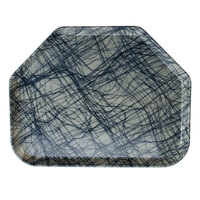 Cambro 1422TR277 14" x 22" Trapezoid Swirl Gray Parchment Customizable Fiberglass Camtray - 12/Case