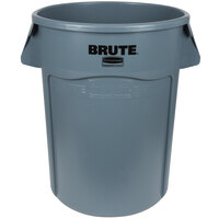 Rubbermaid FG264360GRAY BRUTE 44 Gallon Gray Round Trash Can