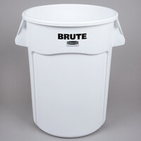 Rubbermaid 1779740 BRUTE 44 Gallon White Round Trash Can