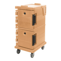 Cambro UPC600157 Ultra Camcarts® Coffee Beige Insulated Food Pan Carrier - Holds 8 Pans