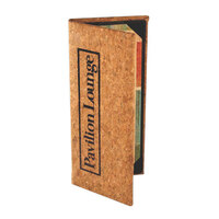 Menu Solutions CO620BA-NC 4 1/4" x 11" Customizable Natural Cork 2 View Menu Cover