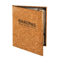 Menu Solutions CO620C-NC 8 1/2" x 11" Customizable Natural Cork 2 View Menu Cover