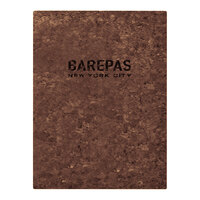 Menu Solutions CO600C-DB 8 1/2" x 11" Customizable Dark Cork Single View Menu Cover