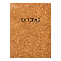 Menu Solutions CO600C-NC 8 1/2" x 11" Customizable Natural Cork Single View Menu Cover