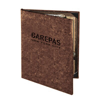 Menu Solutions CO620C-DB 8 1/2" x 11" Customizable Dark Cork 2 View Menu Cover