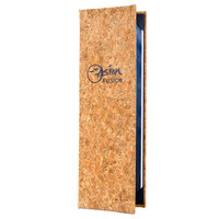 Menu Solutions CO620BD-NC 4 1/4" x 14" Customizable Natural Cork 2 View Menu Cover