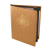 Menu Solutions CO640C-NC 8 1/2" x 11" Customizable Natural Cork 4 View Booklet Menu Cover