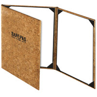 Menu Solutions CO630C-NC 8 1/2" x 11" Customizable Natural Cork Continuous 3 View Menu Cover