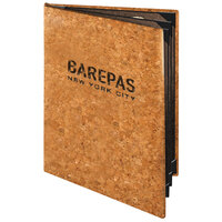 Menu Solutions CO660A-NC 5 1/2" x 8 1/2" Customizable Natural Cork 6 View Booklet Menu Cover