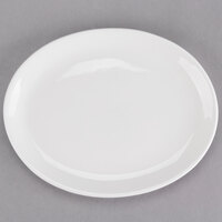 Tuxton AMU-026 Modena AlumaTux Pearl White (European White) 8 1/8" x 6 1/2" Oval China Platter - 36/Case