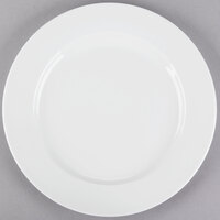 Tuxton AMU-005 Modena AlumaTux Pearl White (European White) 9" China Plate - 24/Case