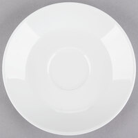 Tuxton AMU-084 Modena AlumaTux Pearl White (European White) 6" China Saucer - 36/Case