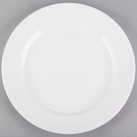 Tuxton AMU-007 Modena AlumaTux Pearl White (European White) 10 5/8" China Plate - 12/Case