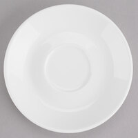 Tuxton AMU-082 Modena AlumaTux Pearl White (European White) 4 5/8" China AD Saucer - 36/Case