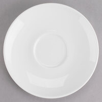 Tuxton AMU-088 Modena AlumaTux Pearl White (European White) 6 1/2" China Saucer - 24/Case