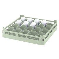 Vollrath 52674 Signature Full-Size Light Green 16-Cup 2 3/4" Short Rack