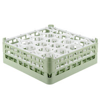 Vollrath 52704 Signature Lemon Drop Full-Size Light Green 20-Compartment 6 1/4" Tall Plus Glass Rack